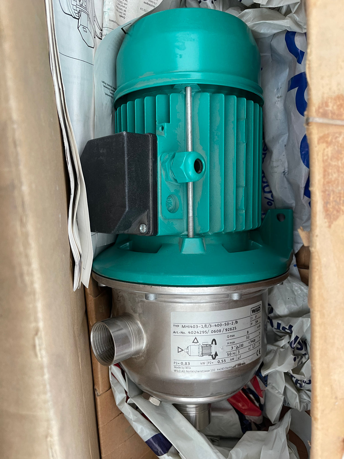Wilo MHI 403-1/E/3-400-50-2/B Horizontal Multistage Pump 415v 4024295 #3165