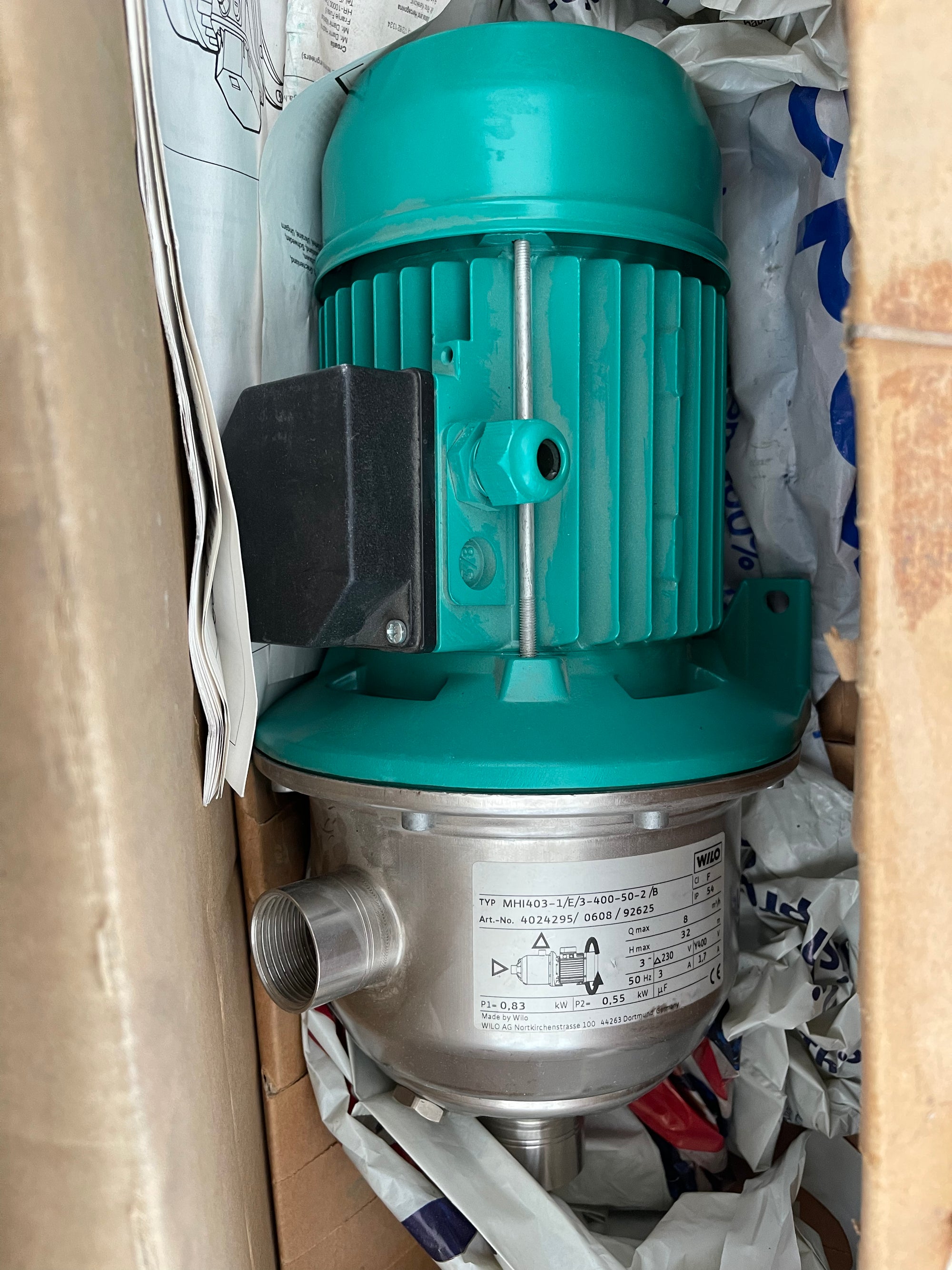 Wilo MHI 403-1/E/3-400-50-2/B Horizontal Multistage Pump 415v 4024295 #3165