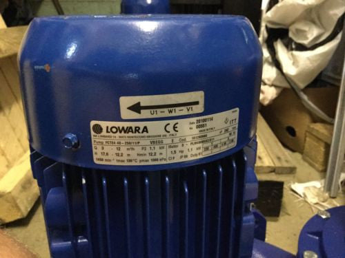 lowara xylem FCTE 4 40 250/11/p twin head pump centrifugal in line TP 3 Phase