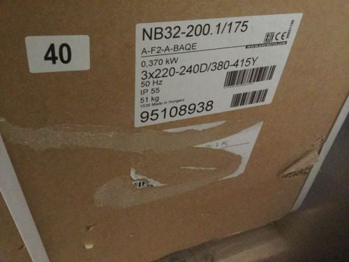 Grundfos NB 32-200.1/175 0.37kW Pump 415V (95108938) Single Stage End Suction #40