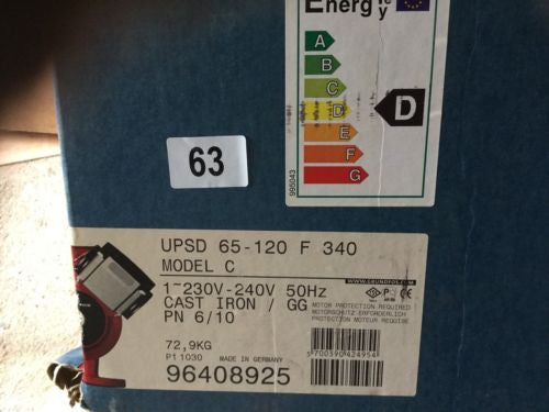 Grundfos UPSD 65-120/2 (340) Twin Head Commercial Circulator 240V #63