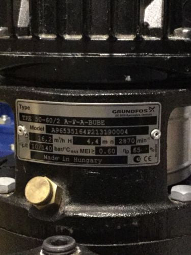 Grundfos TPE 50-60/2 a f a bube 96535164 in line pump circulating Variable #74