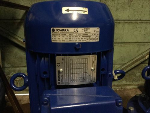 lowara xylem FCTE 4 65 250/22/p twin head pump centrifugal in line TP 3 Phase