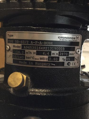 Grundfos TPE 50-60/2 a f a bube 96535164 in line pump circulating Variable #74