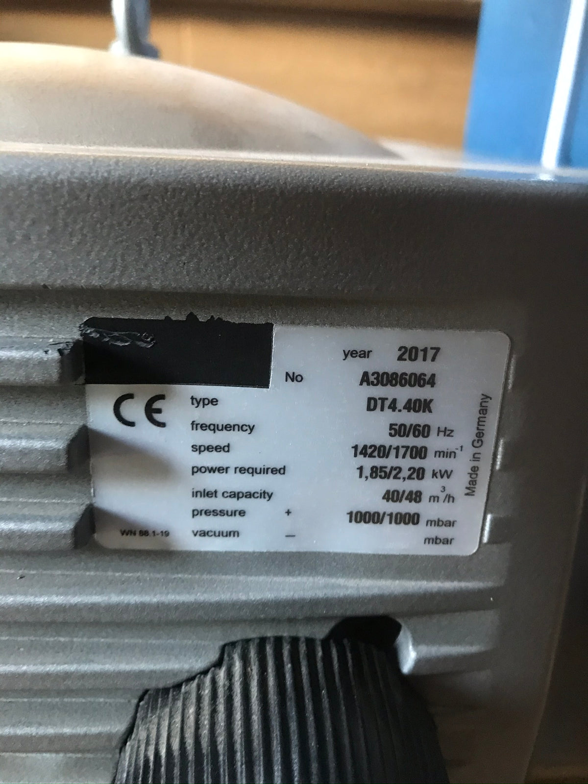 Becker DT4.40K 3~ Rotary Vane Compressor Vacuum Pump 2.2kW #2458