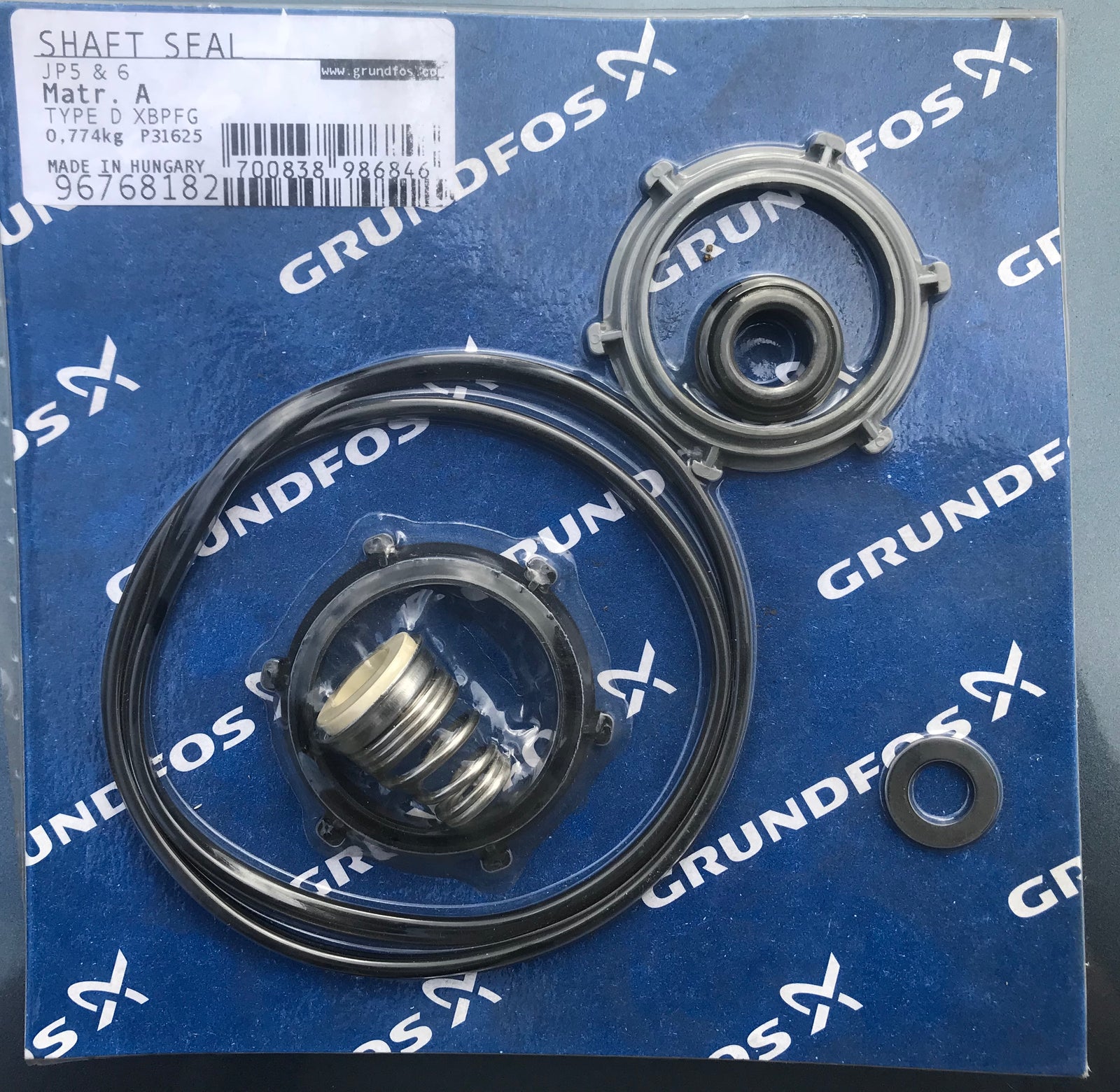 Grundfos Kit JP 5 & 6 shaft seal 96768182 #1603
