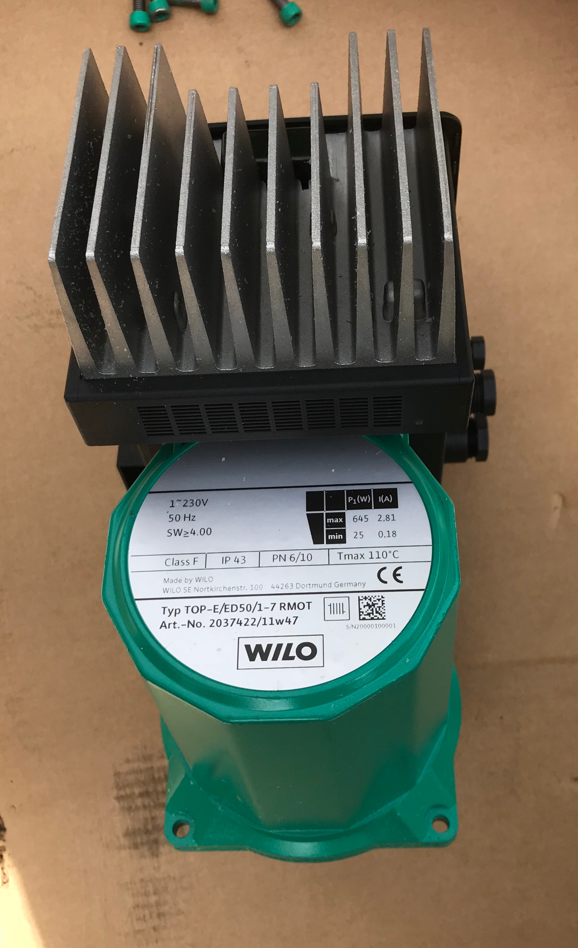 Wilo Pump Replacement Head TOP-E/ED 50/7 2034722 230v #1538 VAT
