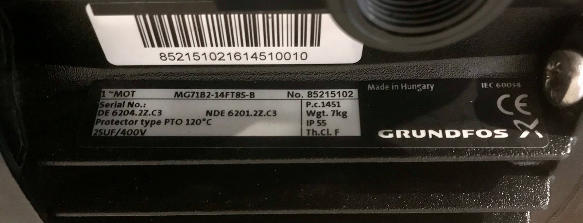 Grundfos 0.37kw MG71B2-14FT85-B 85215102 Replacement Head motor 240v #2692
