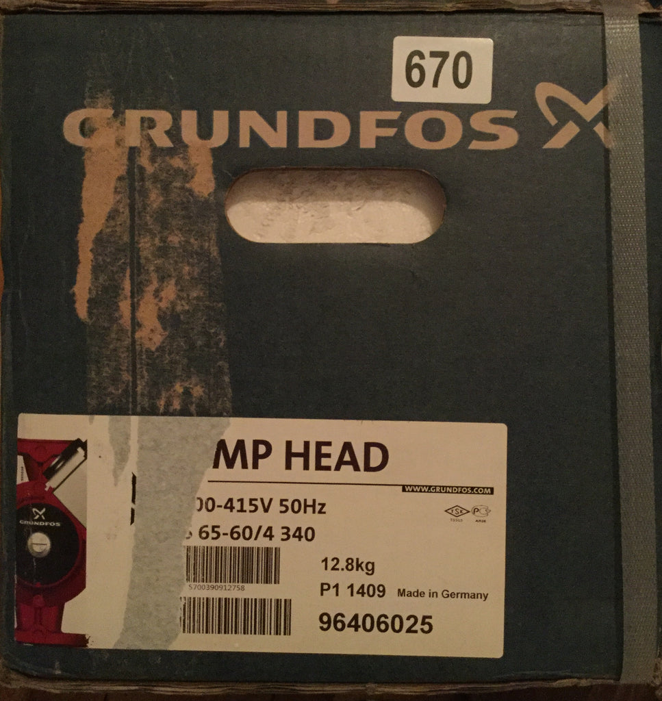 Grundfos UPS/UPSD 65-60/4 Circulator Replacement Pump Head 415V 96406025 #670 VAT