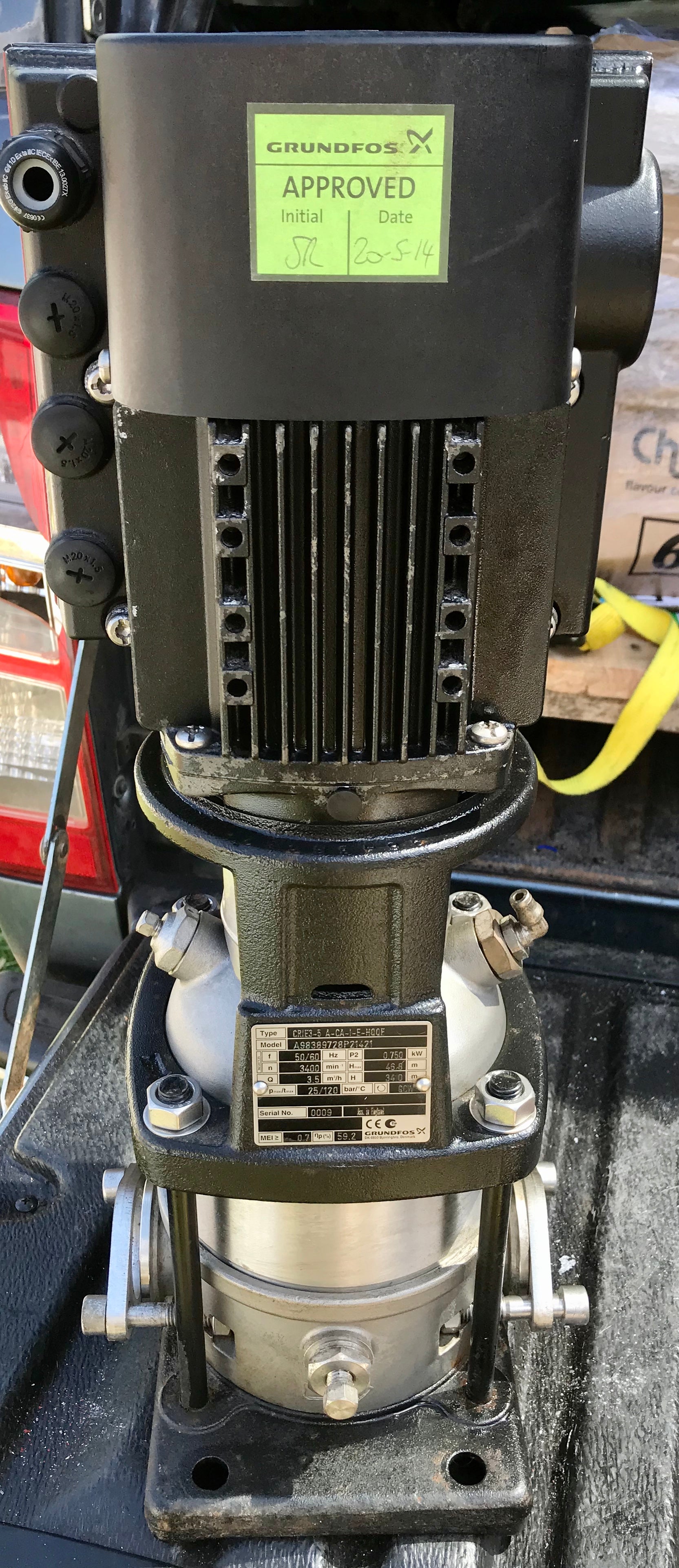 Grundfos CRIE 3-5 A-CA-I-E-HQQE - 98389728 Vertical Multistage Pump 240v  #1965