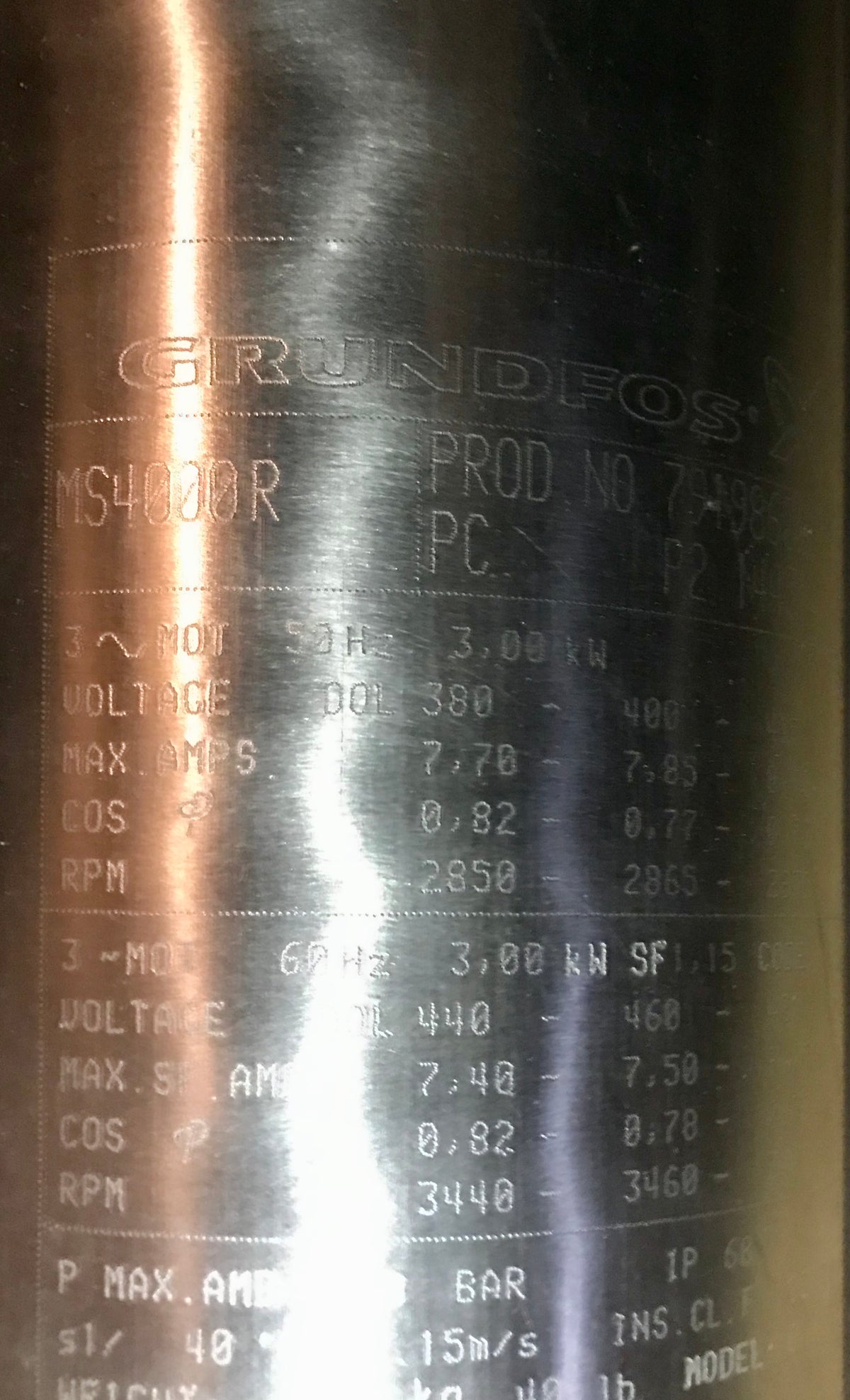 Grundfos Pump SP3A-39N 10200039 borehole pump 3kw 415v #2030