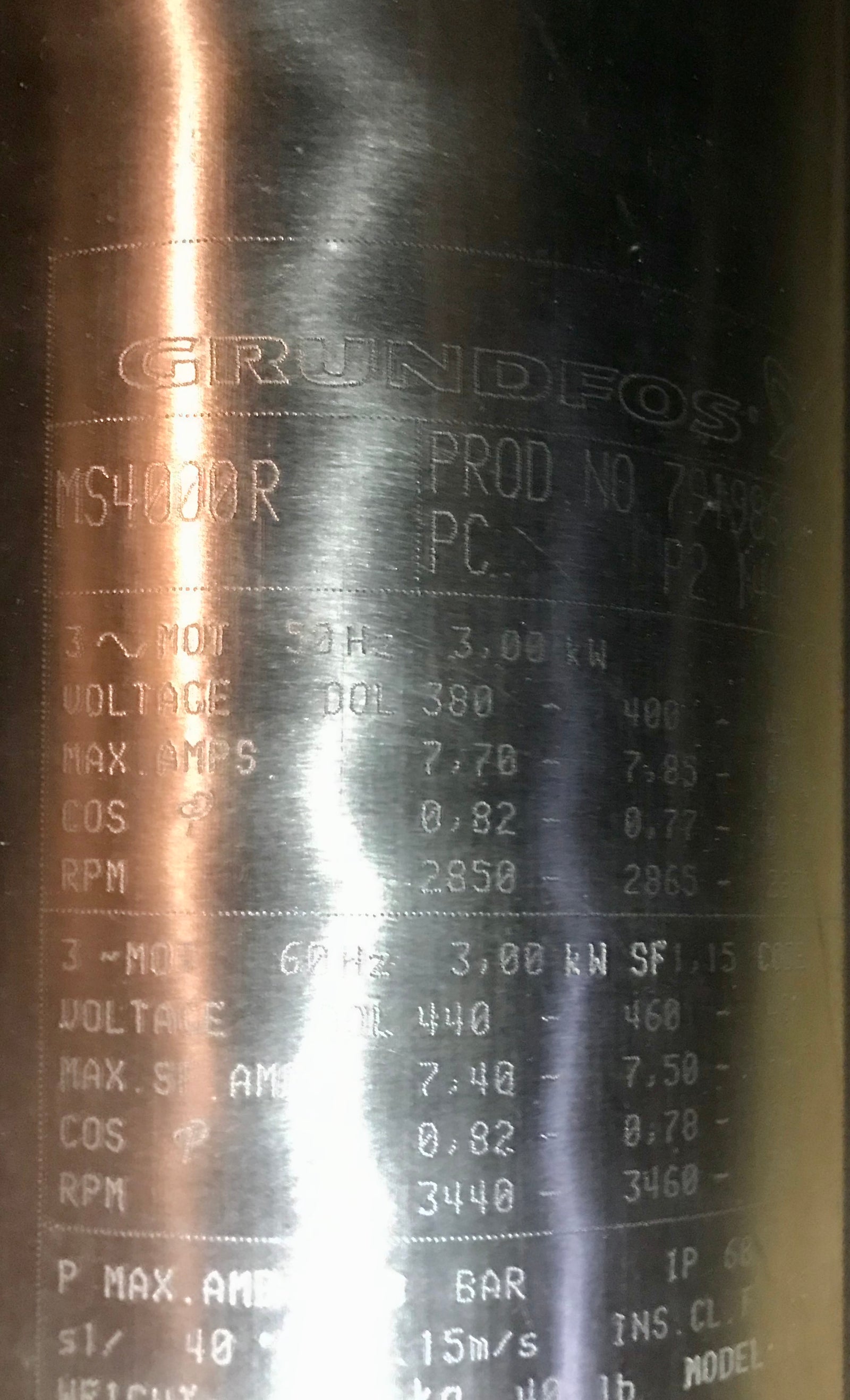 Grundfos Pump SP3A-39N 10200039 borehole pump 3kw 415v #2030