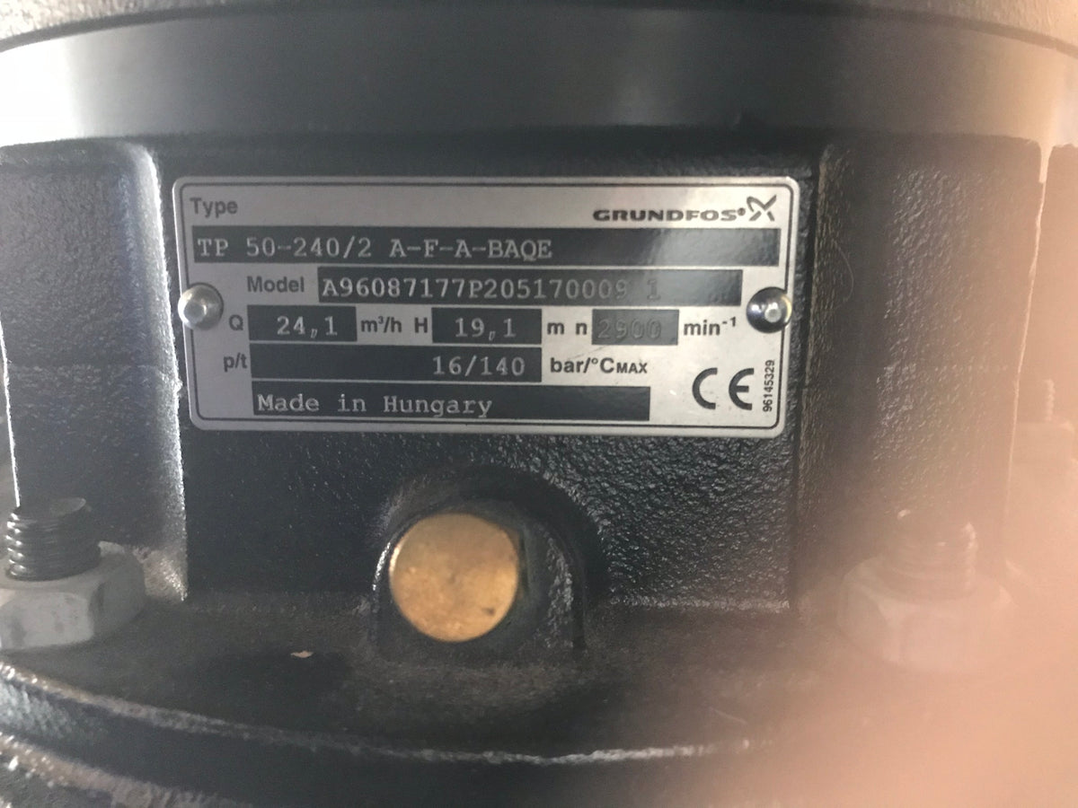 GRUNDFOS TP 50-240/2 A F A BAQE 2.2KW SINGLE STAGE SINGLE HEAD IN LINE 2 POLE 415V 96087177 #1006