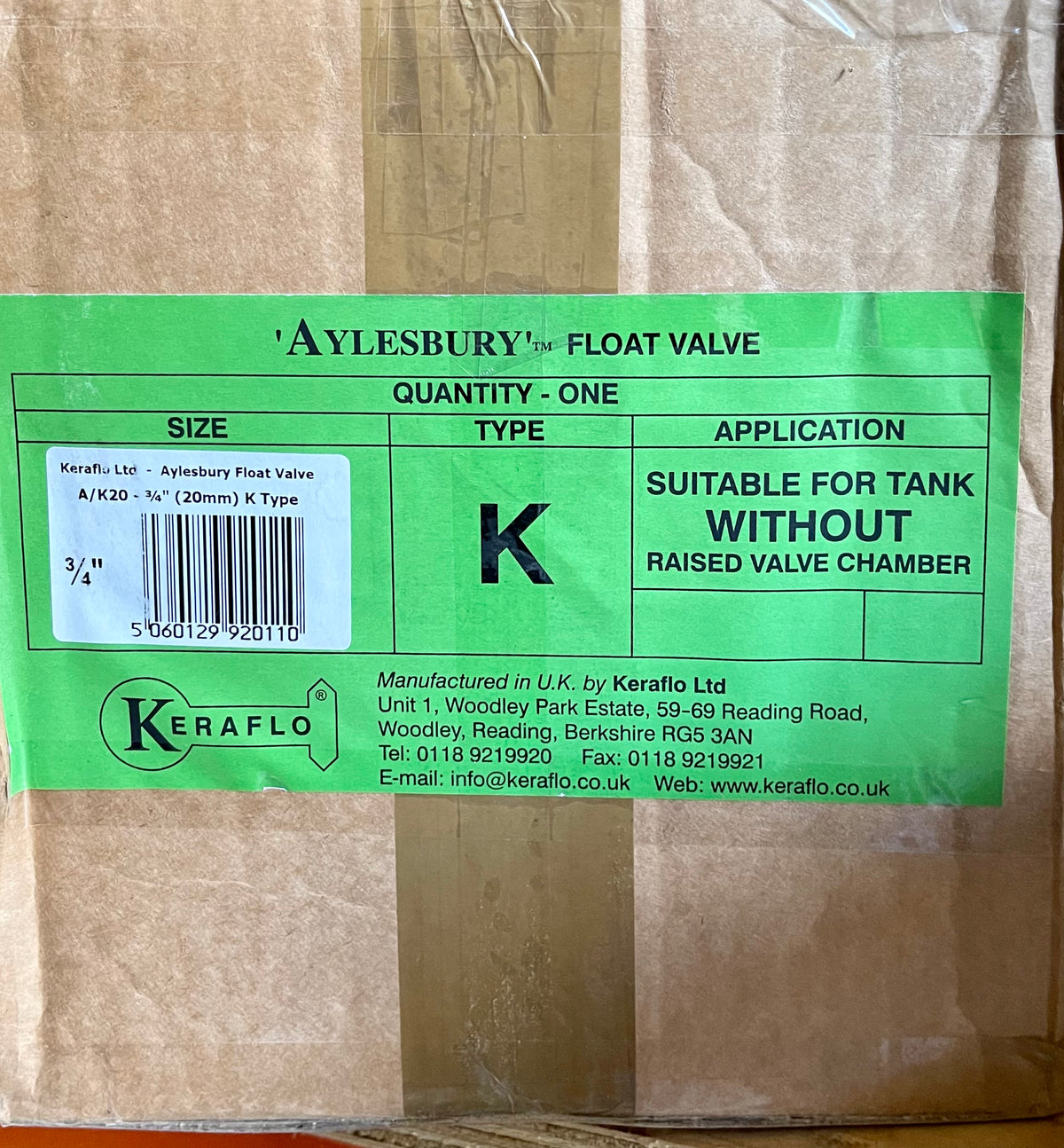 Keraflo A/K20 3/4&quot; 20mm K Type Aylesbury Float Valve Delayed Action Float #2847