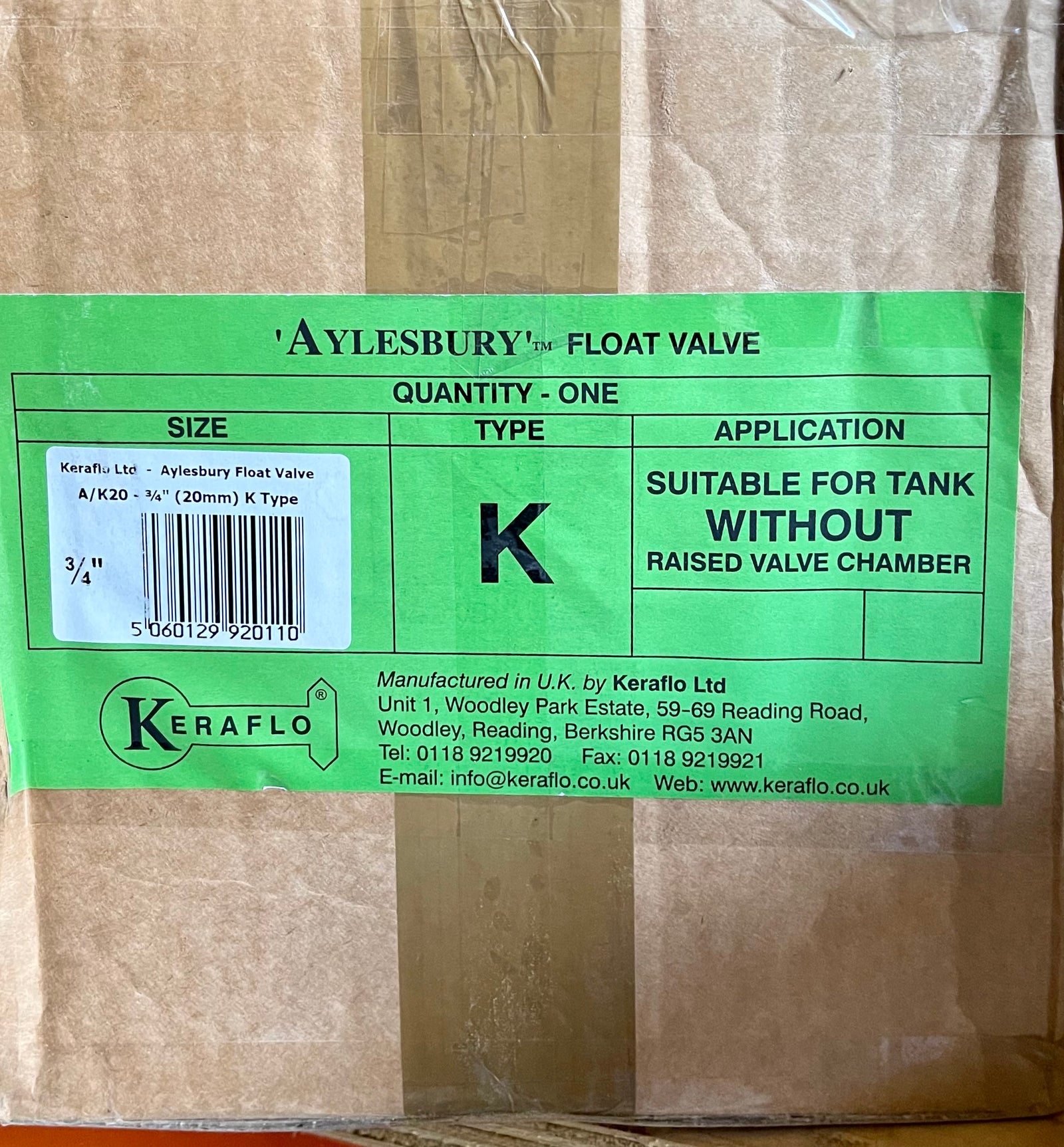 Keraflo A/K20 3/4" 20mm K Type Aylesbury Float Valve Delayed Action Float #2847