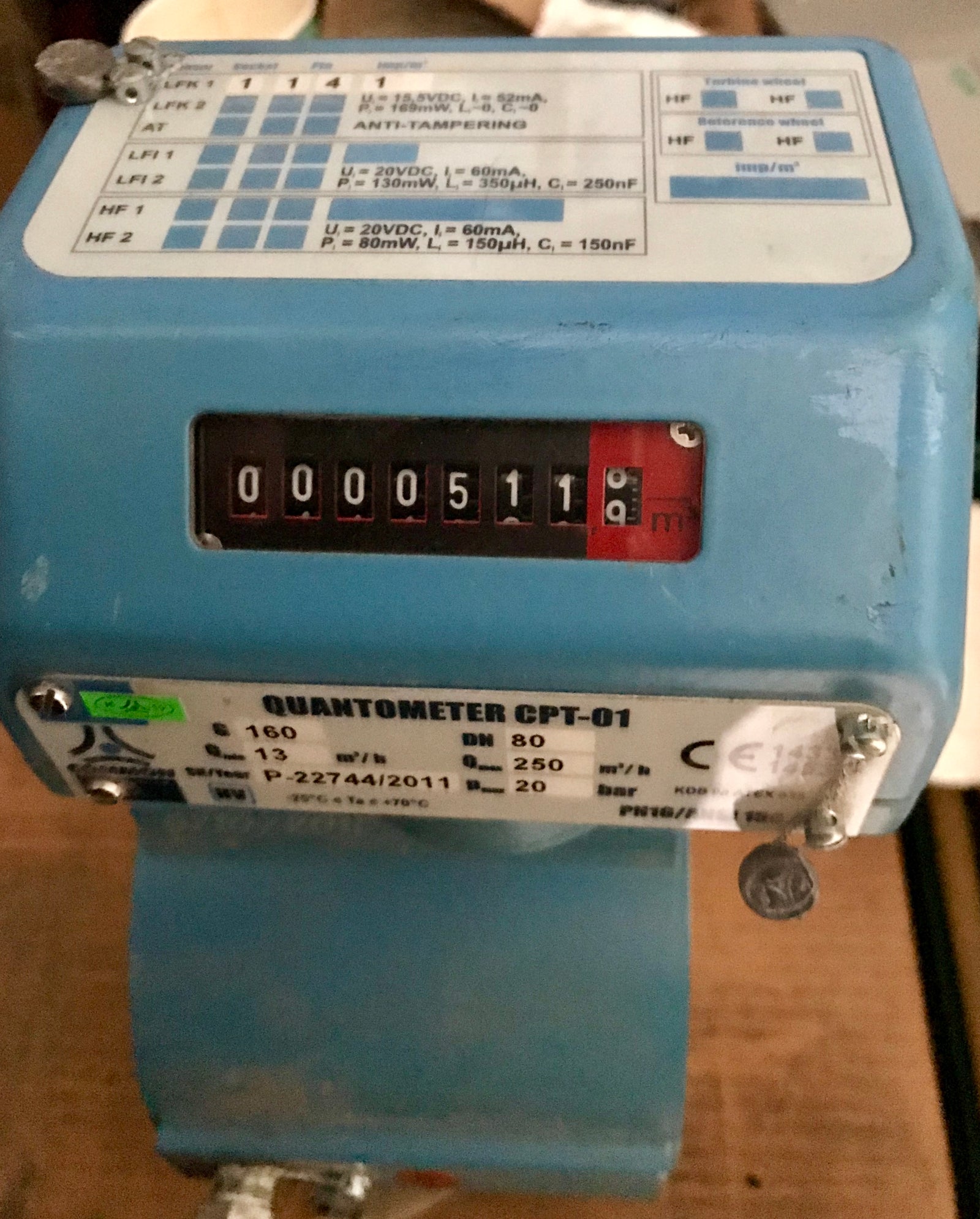 Common SA Quantometer Mechanical Turbine Gas Meter DN80 G160 turbine #1774