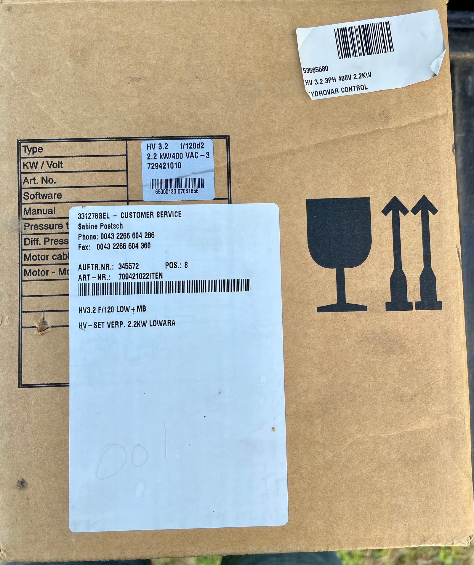 Xylem Lowara Hydrovar HV 3.2 f/120d2 2.2kW 415V ITT #3212 VAT