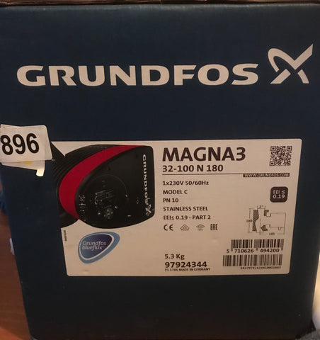 Grundfos Magna3 32-100 F N (180) 97924344 Variable Speed Hot Water Circulator Pump #896