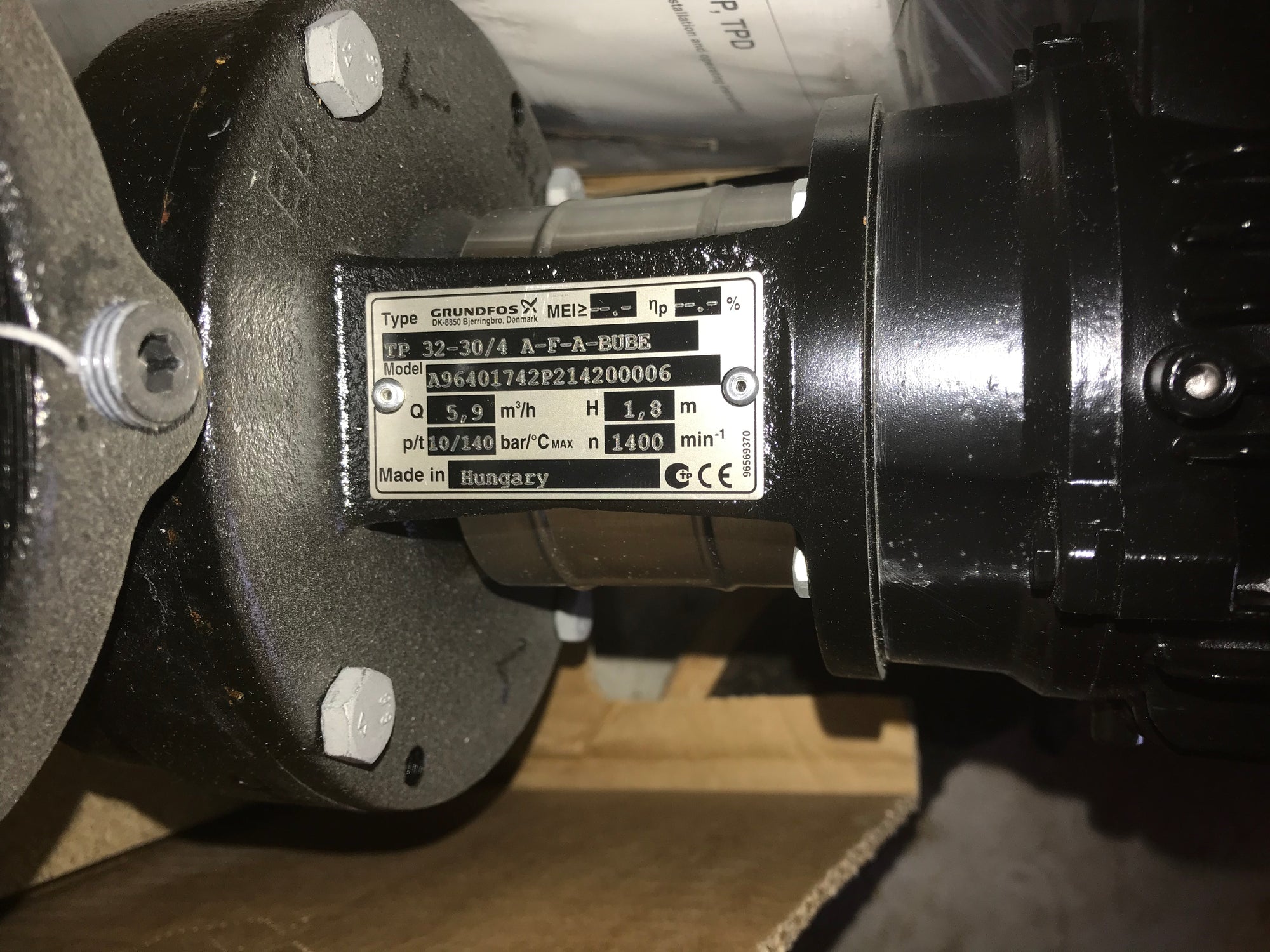 Grundfos TP 32-30/4 A F A BUBE 0.12kW Single Stage In Line 240V 96401742 #1418