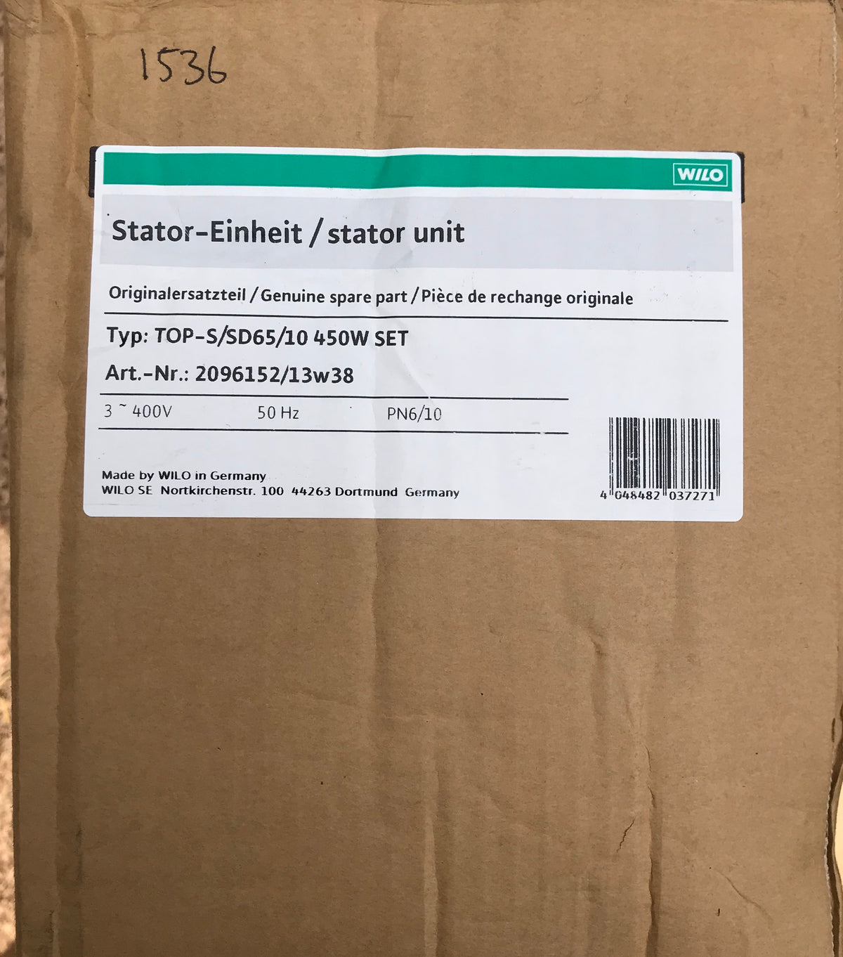 Wilo Pump Replacement Head stator unit TOP-S/SD 65/10 2096152 400v #1536 VAT