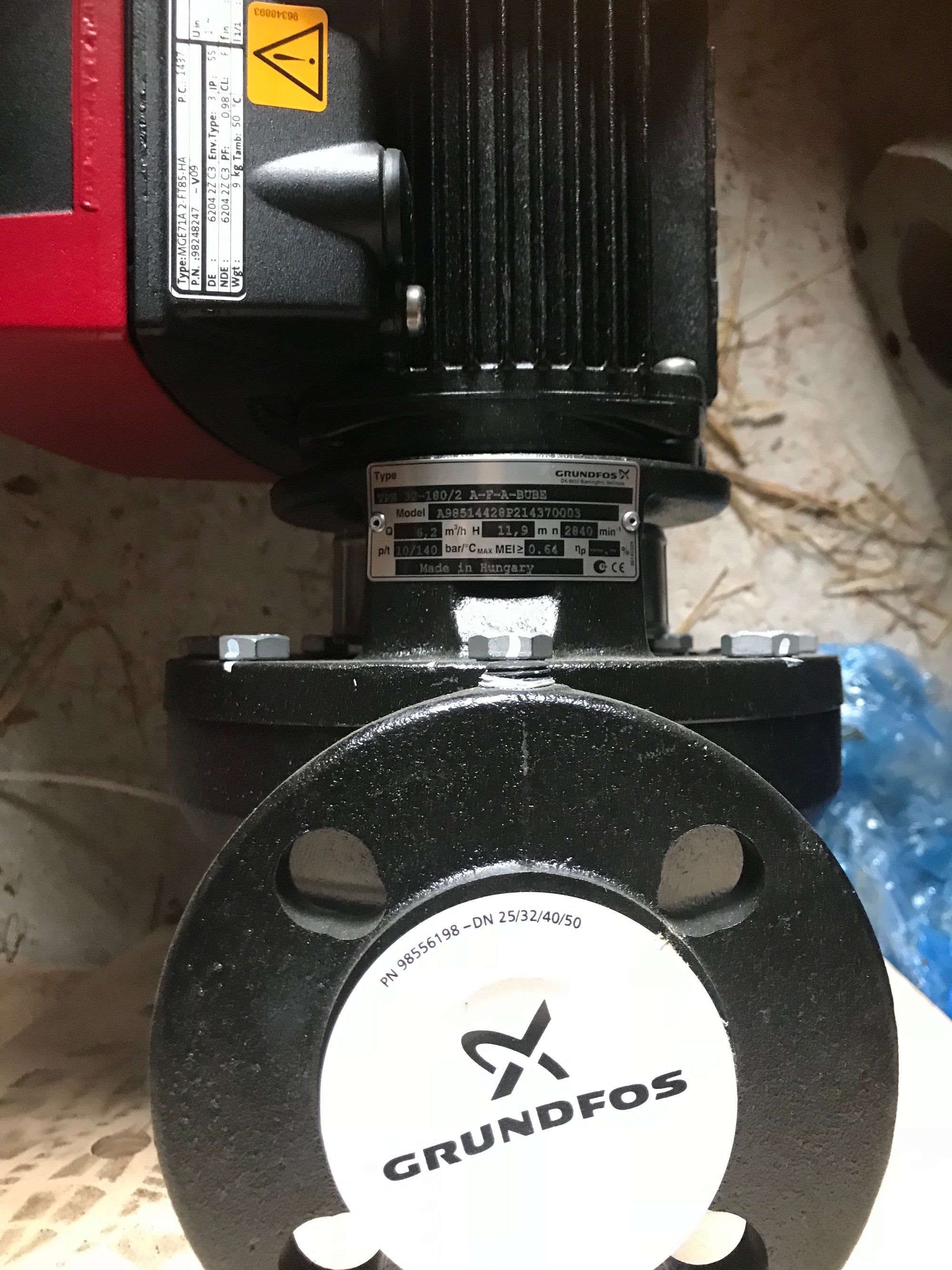 GRUNDFOS TPE 32-180/2 A F A BUBE 0.55KW SINGLE STAGE IN LINE 240v 98514428 #1420