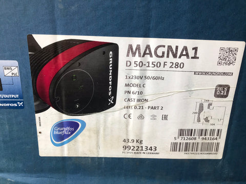 Grundfos Magna1 D 50-150 F 99221343 280 Twin-Head Flanged Circulating Pump #2018