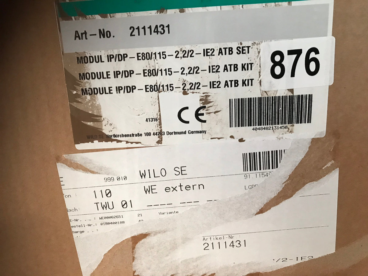 Wilo VeroLine IP-e DP-e 80/115-2,2/2 replacement control terminal box #876