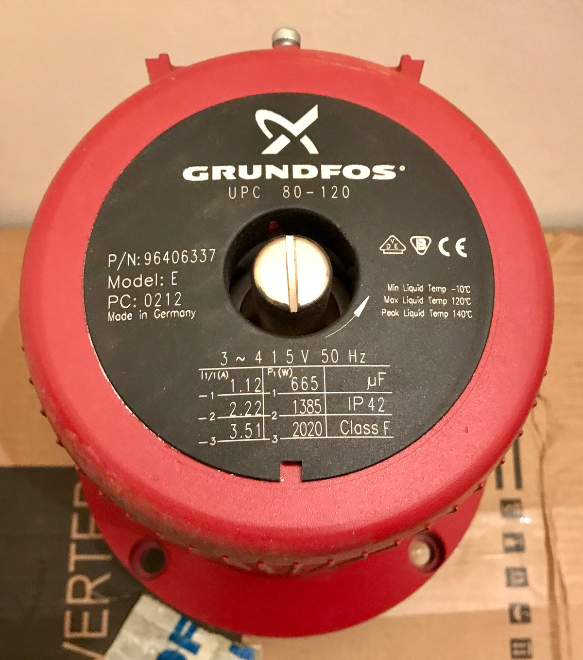 Grundfos UPC/D 80-120 Circulator Replacement Pump Head 415V 96406337 #2266