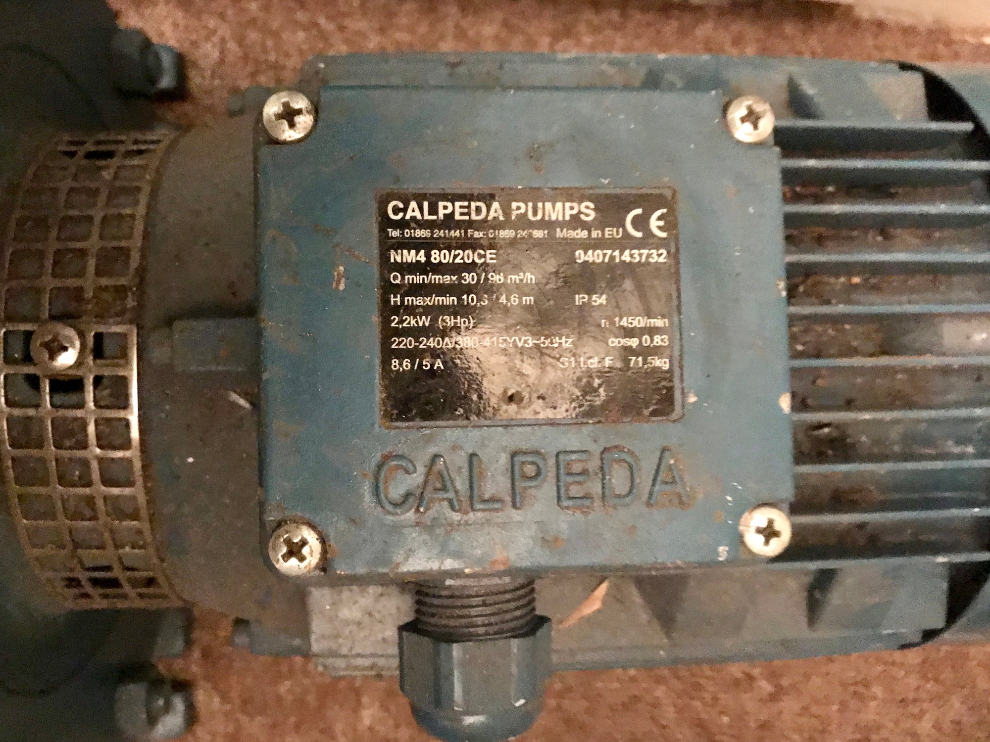 Calpeda NM4 80/20CE End suction Centrifugal Pump #2289