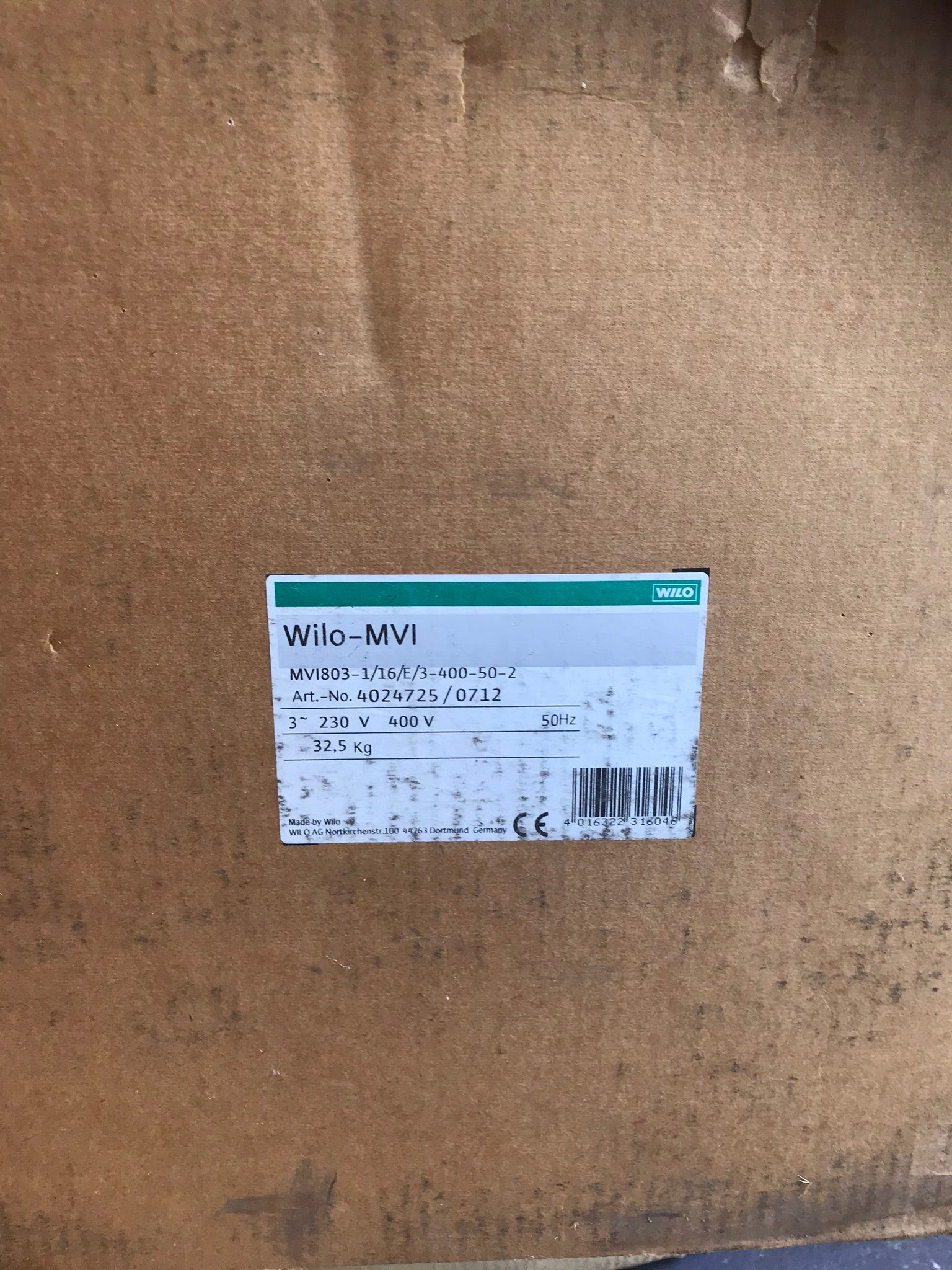 Wilo Pump MVI 803 Vertical multistage 400v #1570