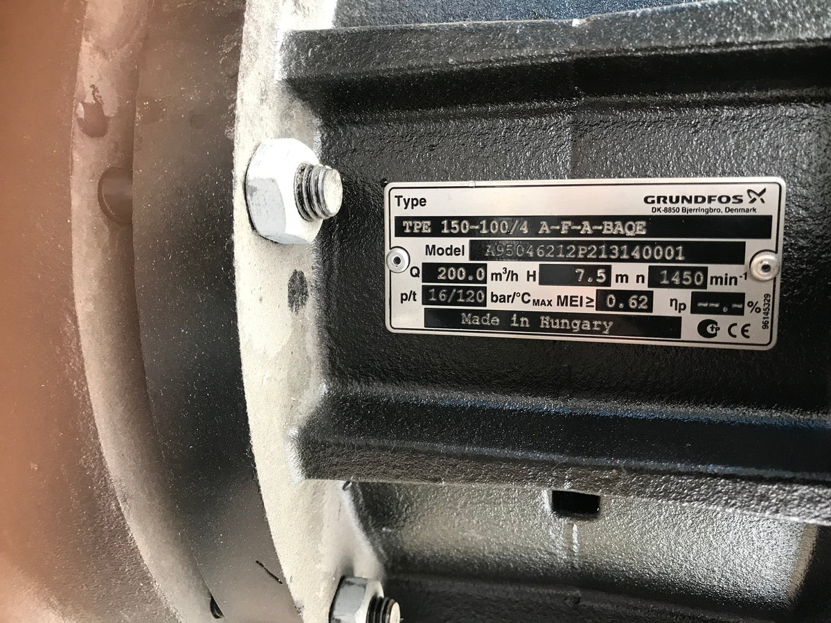 GRUNDFOS TPE 150-100/4 A F A BAQE 5.5KW SINGLE STAGE SINGLE HEAD IN LINE 4 POLE 415V 95046212 #1040