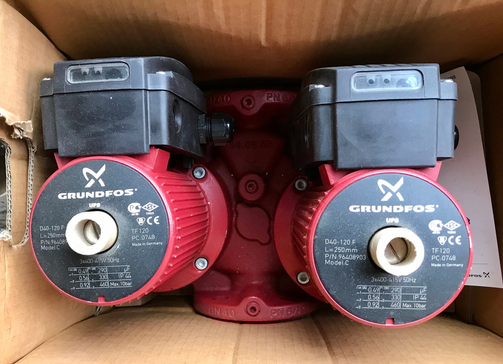 Grundfos UPSD 40-120 (250) Twin Head Commercial Circulator 415v 96408901 #2010