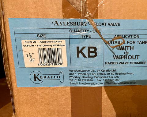 Keraflo A/KB40HF 1 1/2” - 40mm Variable Delayed Action Float Valve Aylesbury #2710 VAT