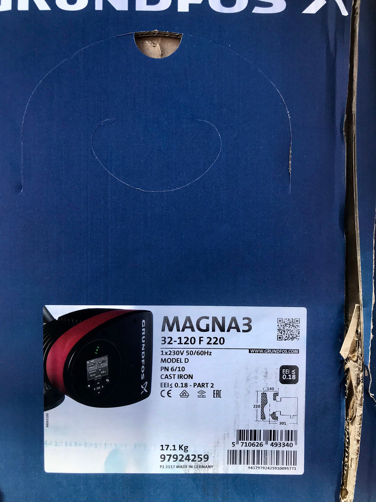 Grundfos Magna3 32-120F 1PH Flanged Pump Heating Circulator 240v 97924259 #2527 VAT