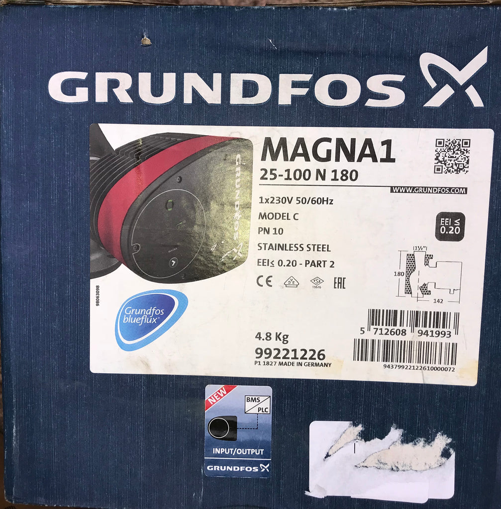 Grundfos MAGNA1 25-100 N Variable Speed Pump 240V Stainless Steel 99221226 #1499 VAT