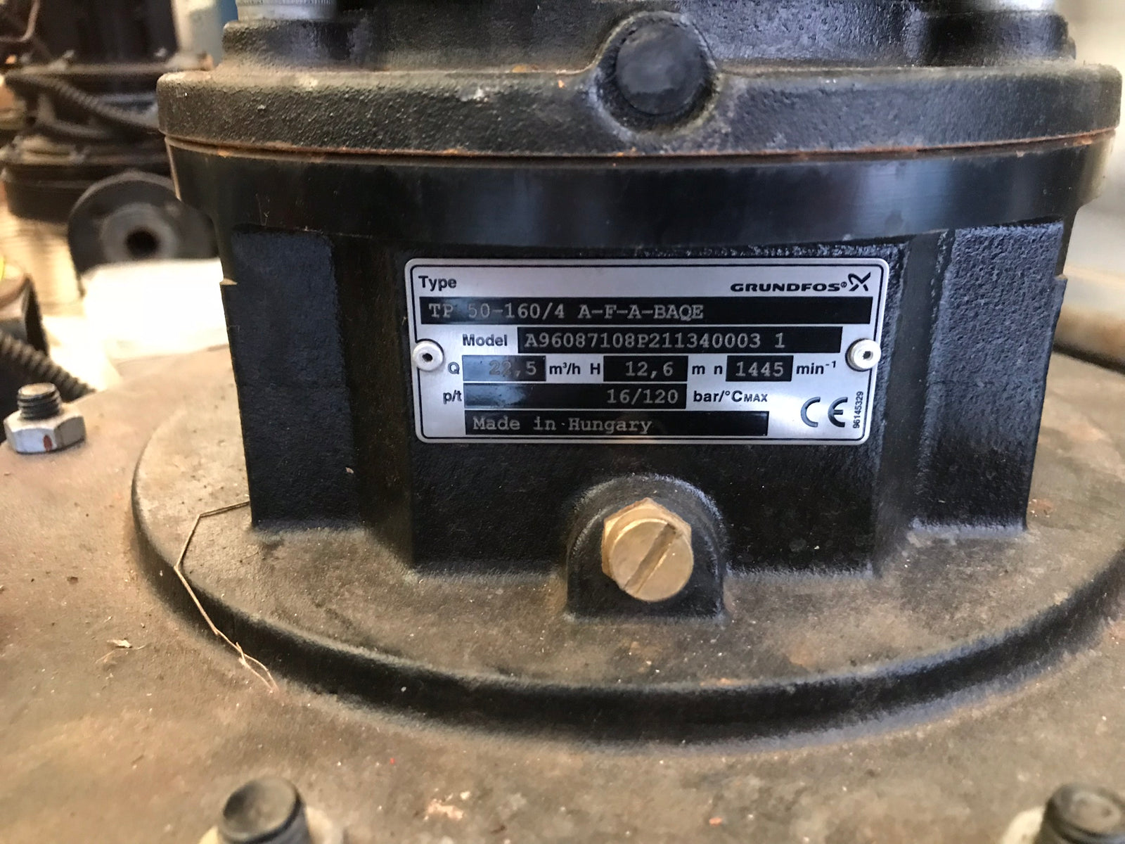 GRUNDFOS TP 50-160/4 A F A BAQE 1.5KW IN LINE 415V 96087108 #1481 USED