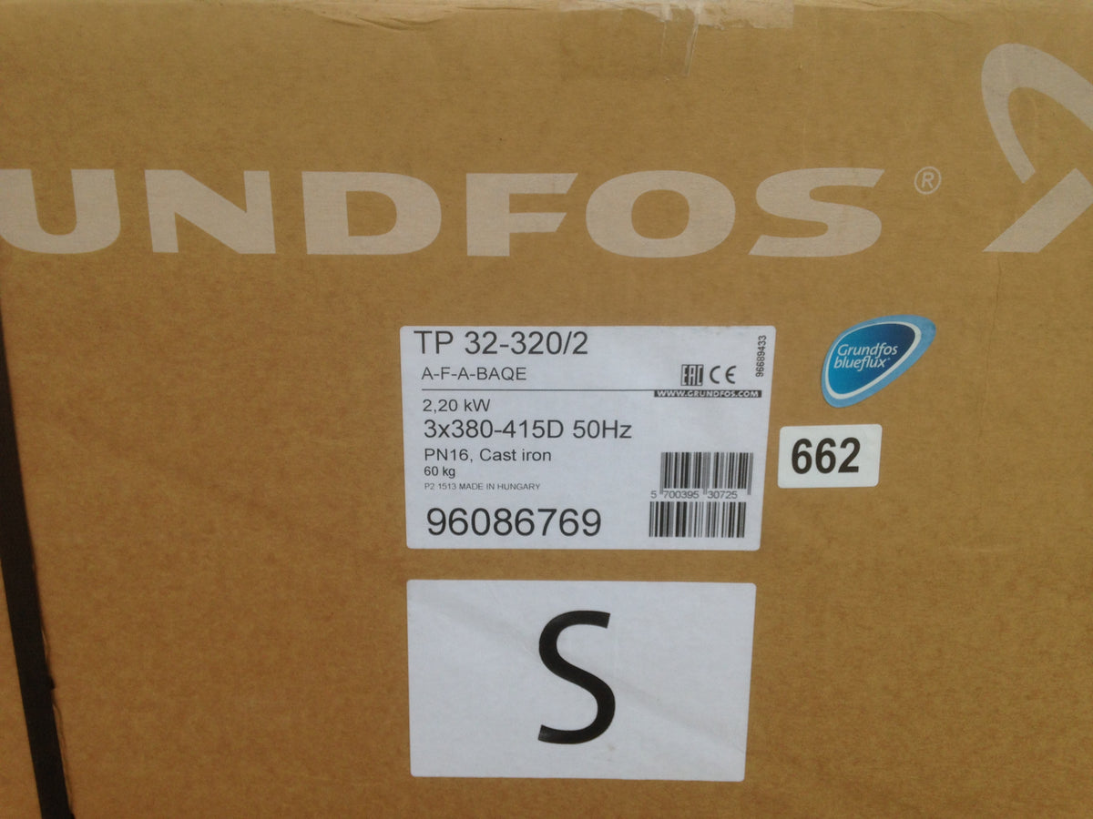 Grundfos TP 32-320/2 in line single stage pump 415v 96086769 #662