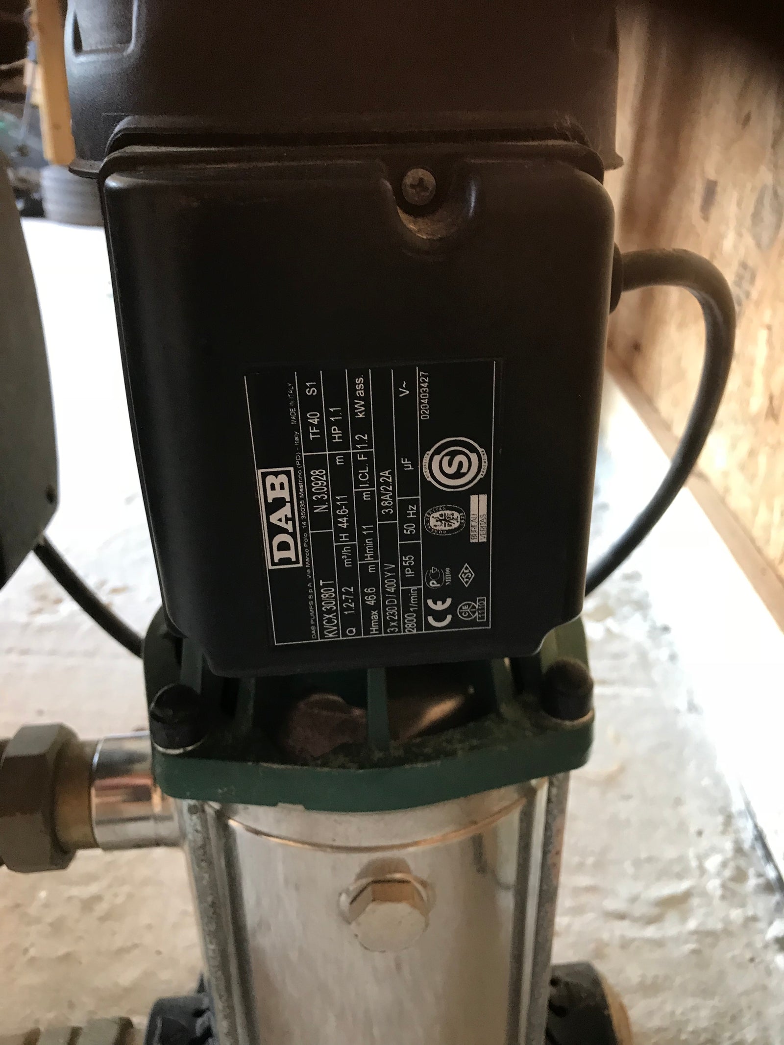 DAB 1 KVC AD Booster Pump 1 KVC AD 30/80 M 230V Pressure Booster Set Active  #885