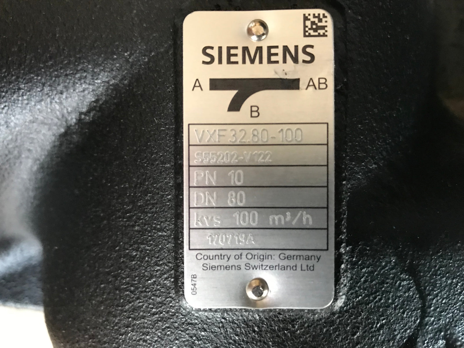 Siemens VXF 32.80-100 3-port valve, flanged, PN10, DN80, kvs 100 #1745