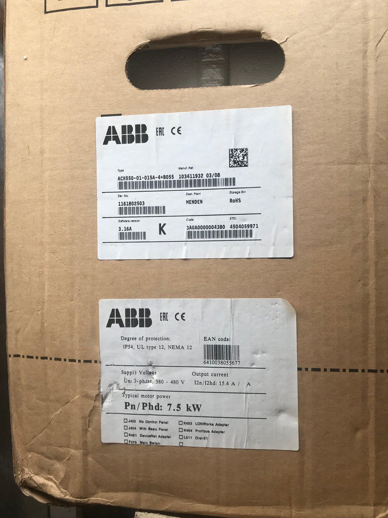 Asea Brown Boveri ABB ACH550-01-015A-4 Inverter HVAC Variable Drive 7.5kw #1736