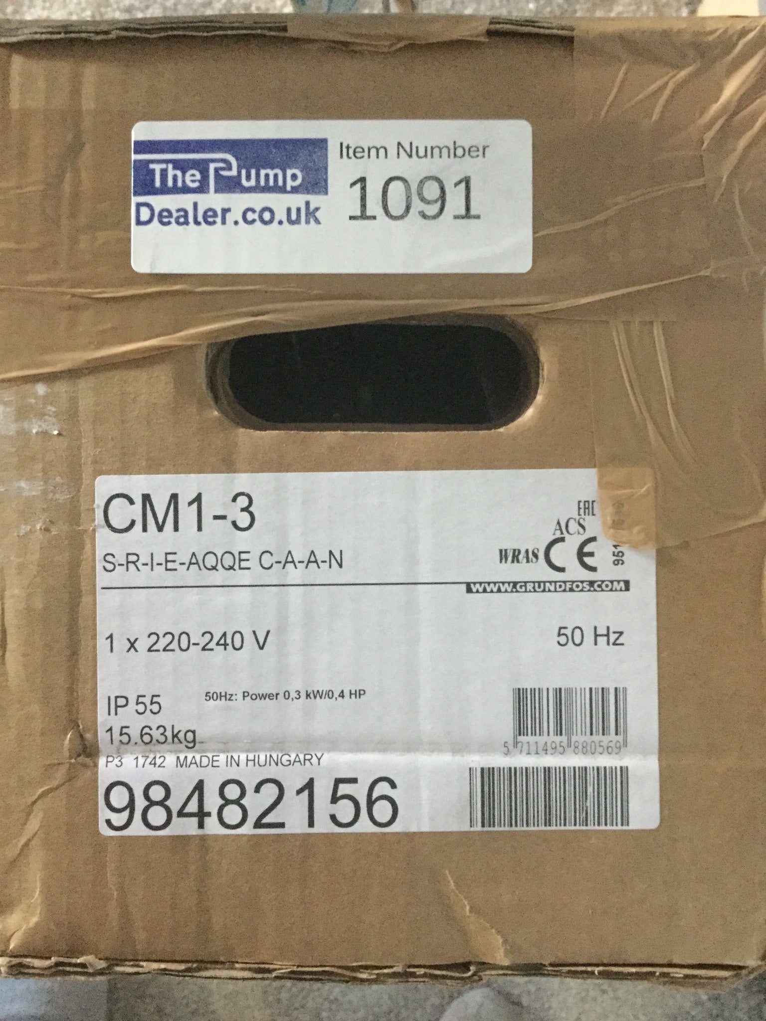 Grundfos CM 1-3-I S R I E AQQE CAAN Horizontal Multi-stage Booster Pump 240V #1091