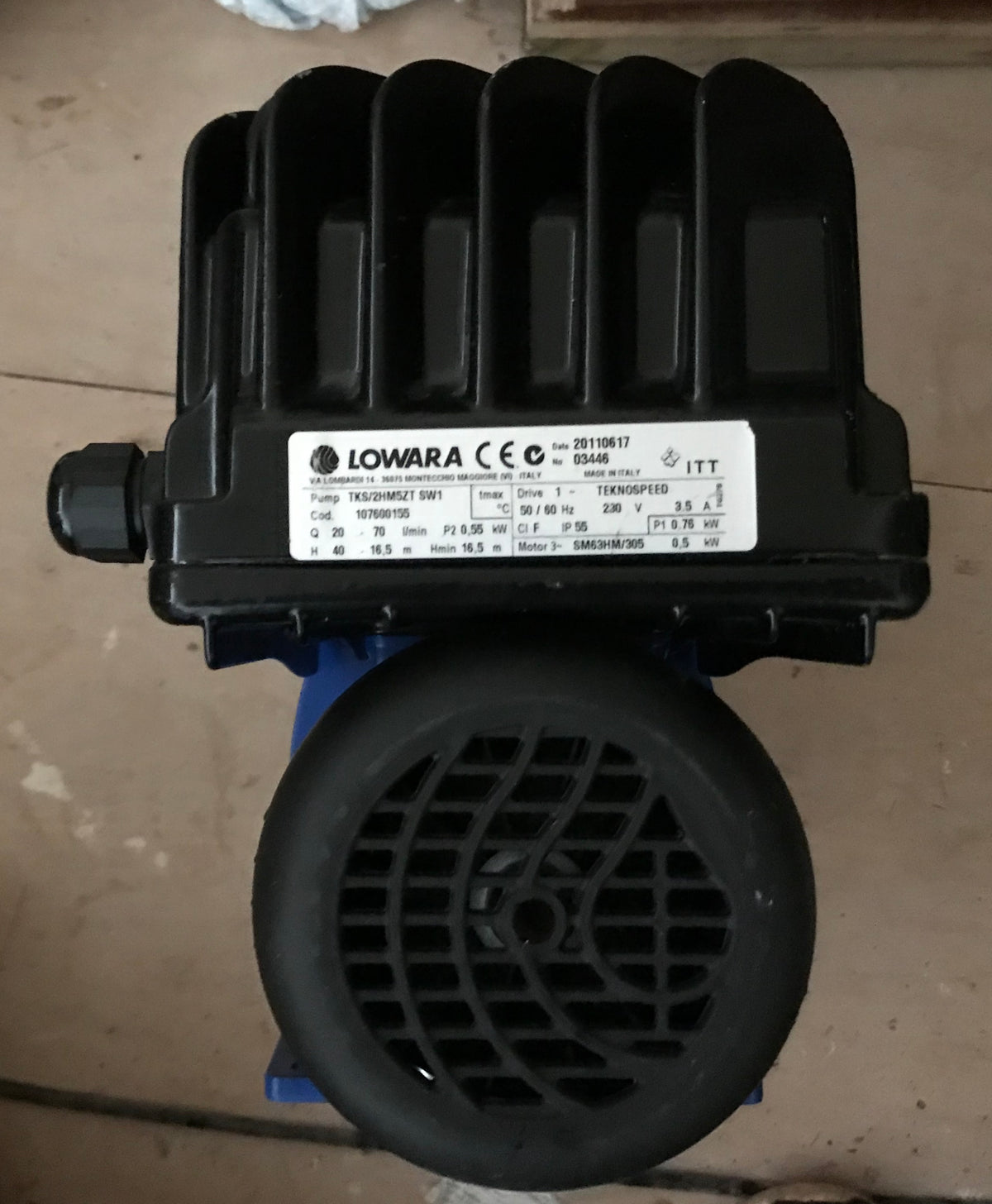 Lowara TKS/2HM5ZT TEKNOSPEED Horizontal Multistage Pump 240v Stainless Steel #2803