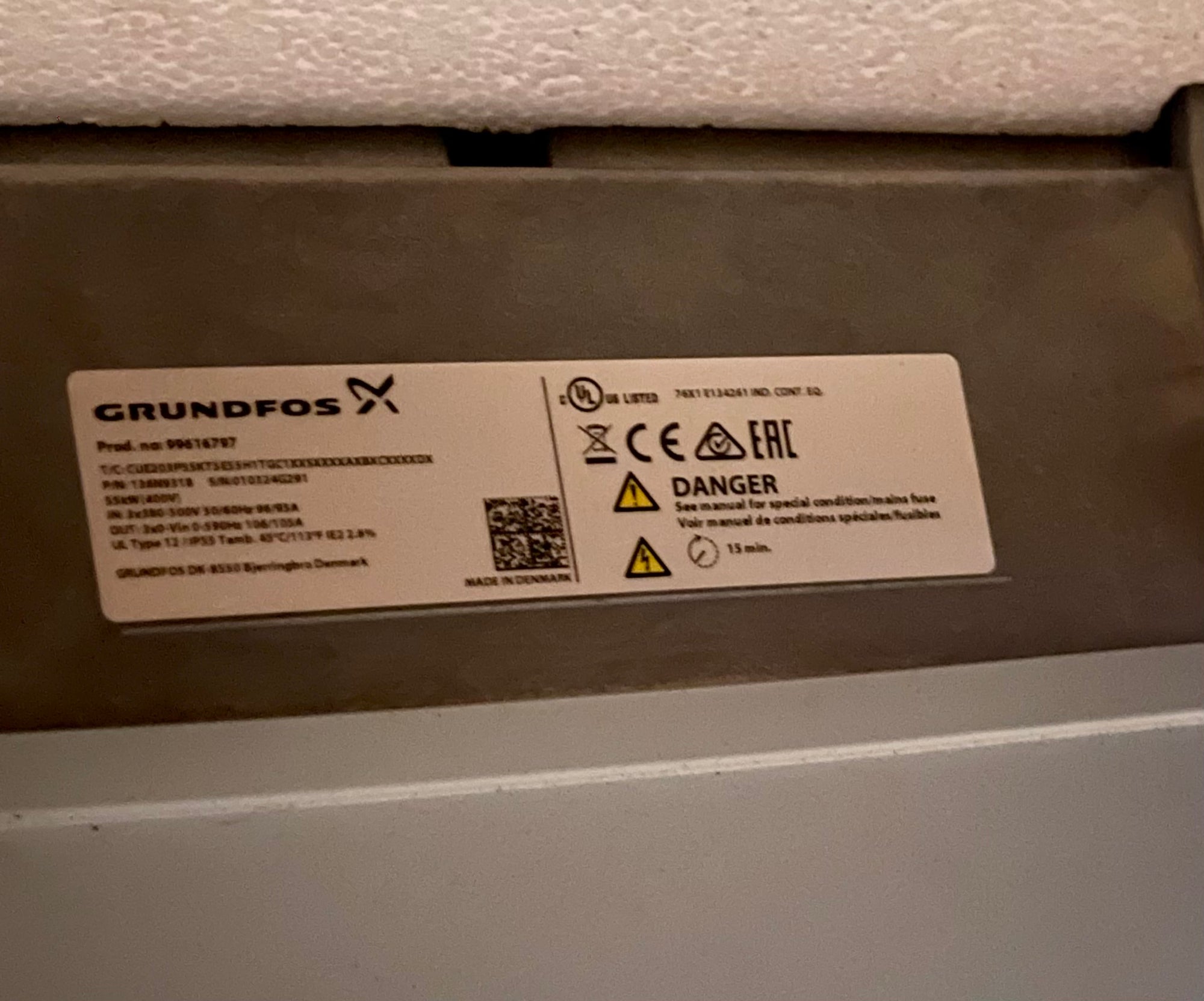 Grundfos CUE 55kw Inverter Controller Frequency Drive IP55 99616797 #2875