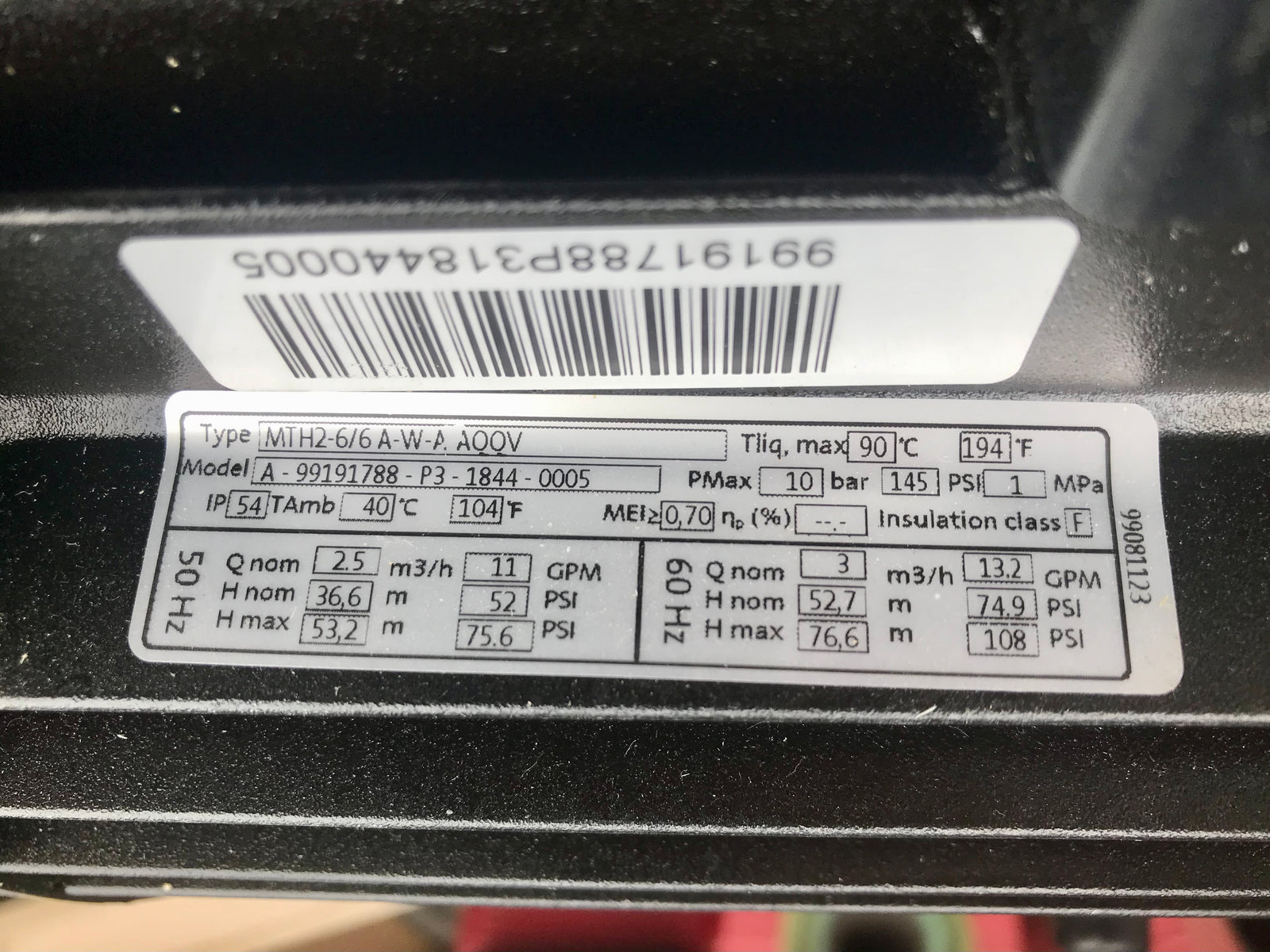 Grundfos MTH2-6/6 A W A AQQV Immersible Multistage Pump 44641166 415v #2656