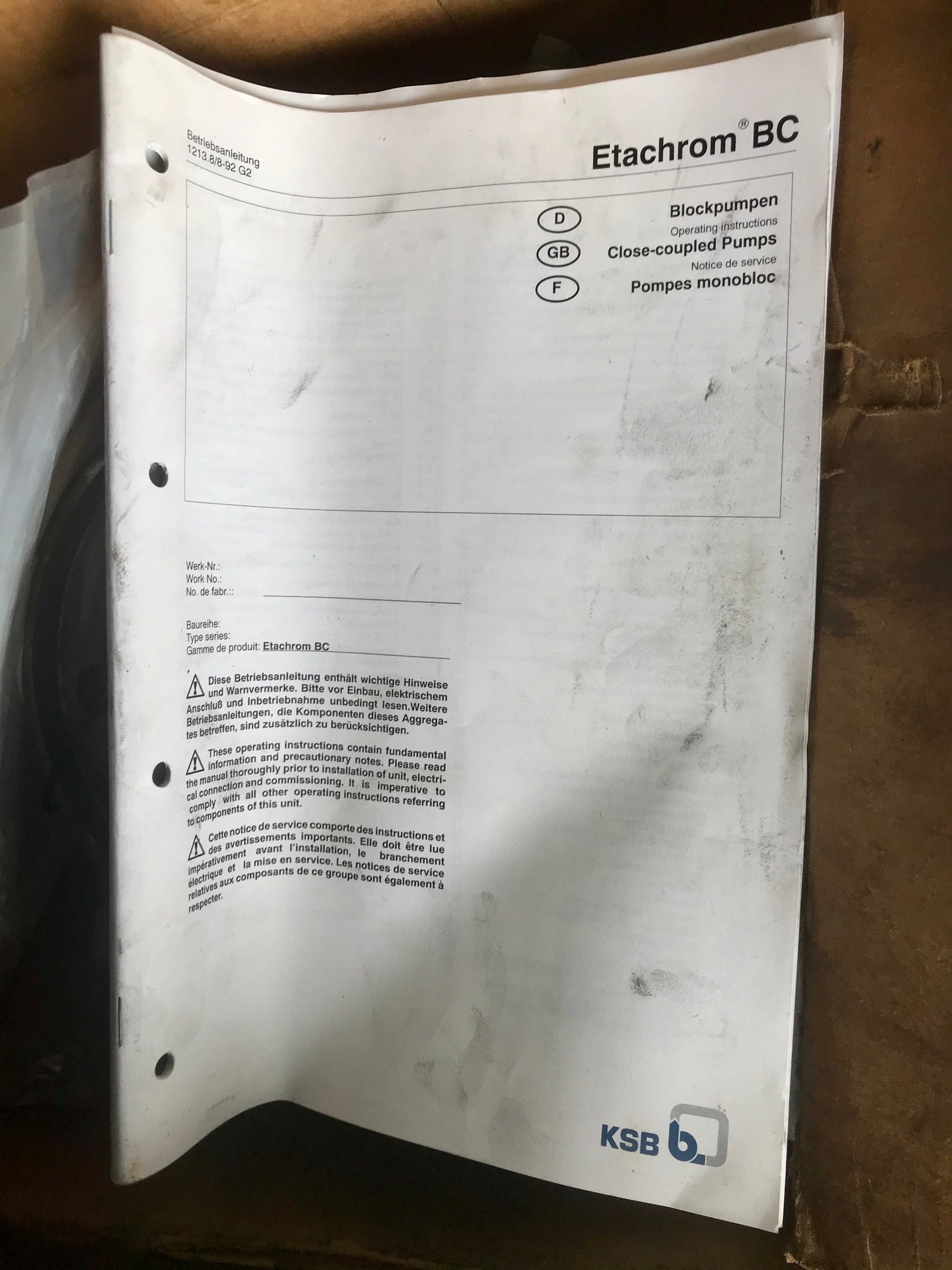 KSB ETACHROM BC 50-200 1502 Stainless End Suction Pump  #2492
