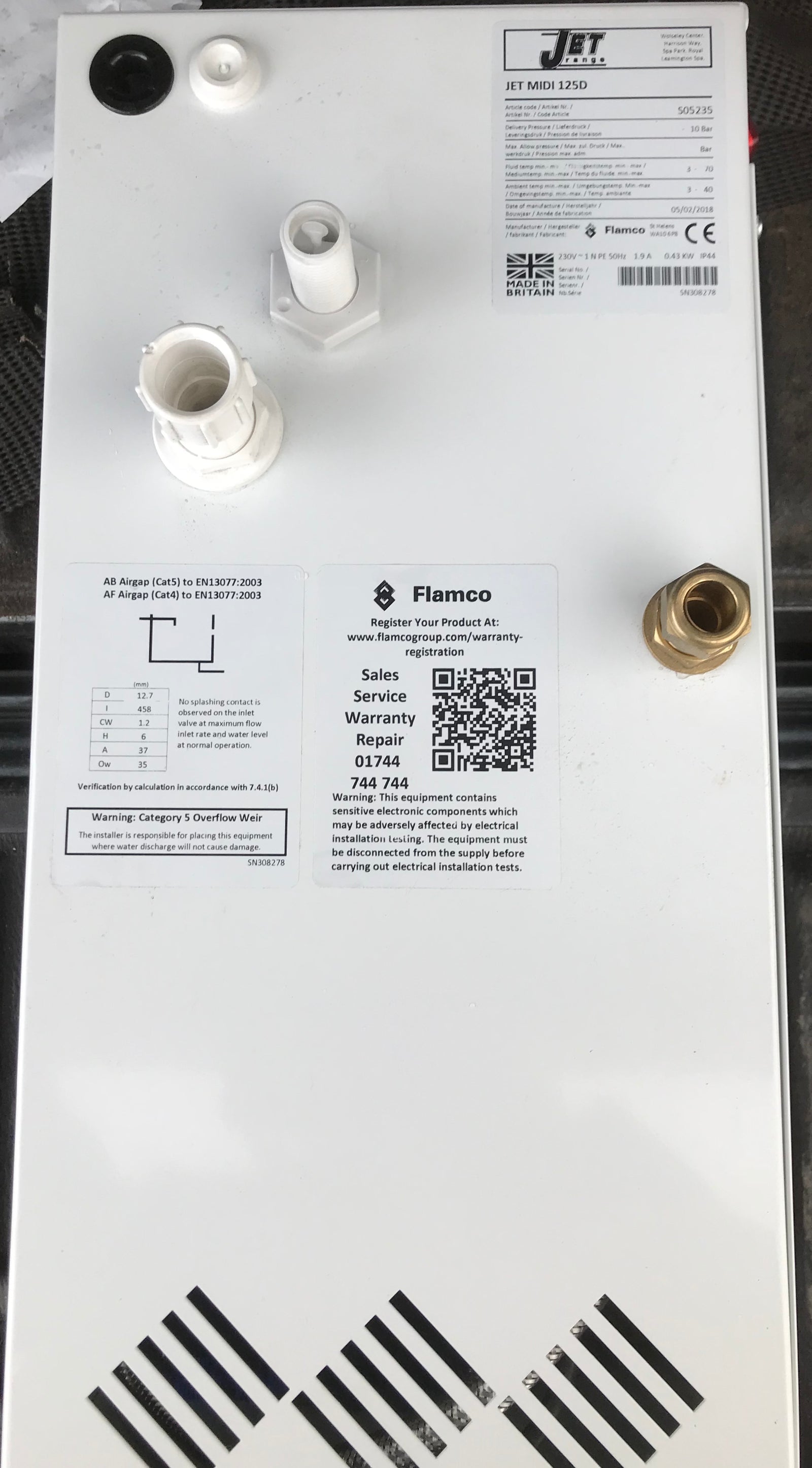 Jet Flamco press 125D MD125 pressurisation unit S05240 #1404