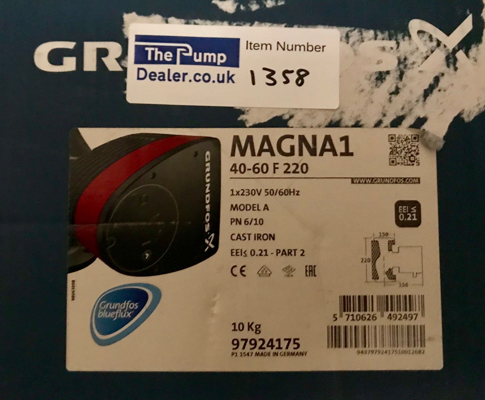 Grundfos Magna1 40-60F 97924175 1PH Flanged Pump Heating Circulator 240v #1130