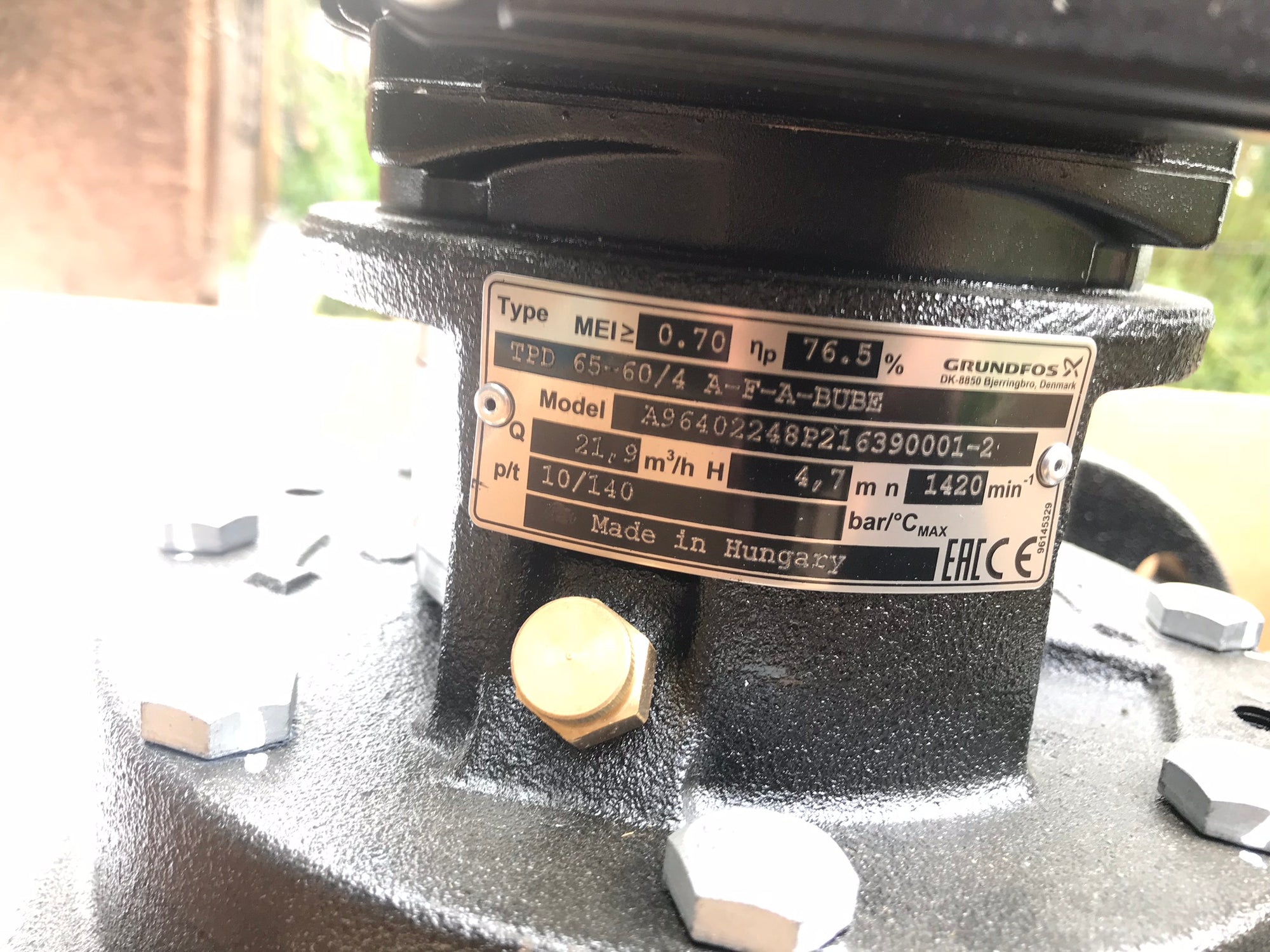 Grundfos TPD 65-60/4 A F A BUBE 0.55kW Single Stage Dual Head In Line 4 Pole 415V 96402248 #1619