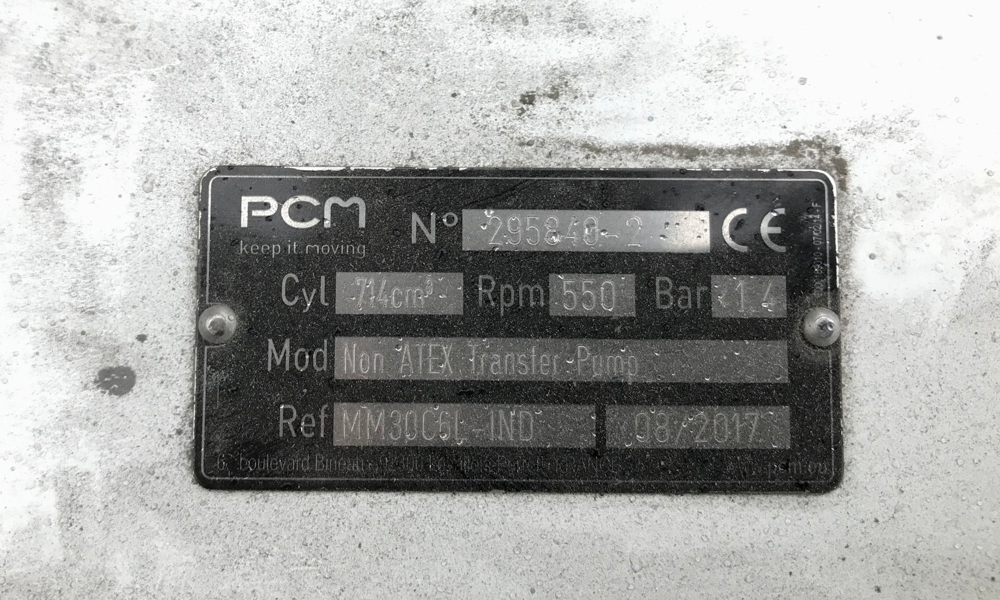 PCM MM30C6L Ecomoineau C Stainless steel Progressive Cavity Pump 3kw #2209