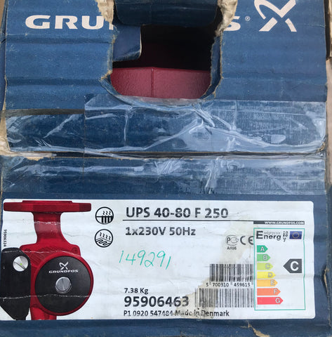 Grundfos UPS 40-80 F (250) Heating Circulator 240v 95906463 #1583 VAT